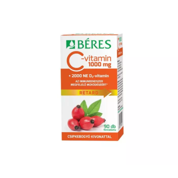 Béres C-vitamin 1000mg csipkebogyó + D3 vitamin 2000NE retard filmtabletta 90x