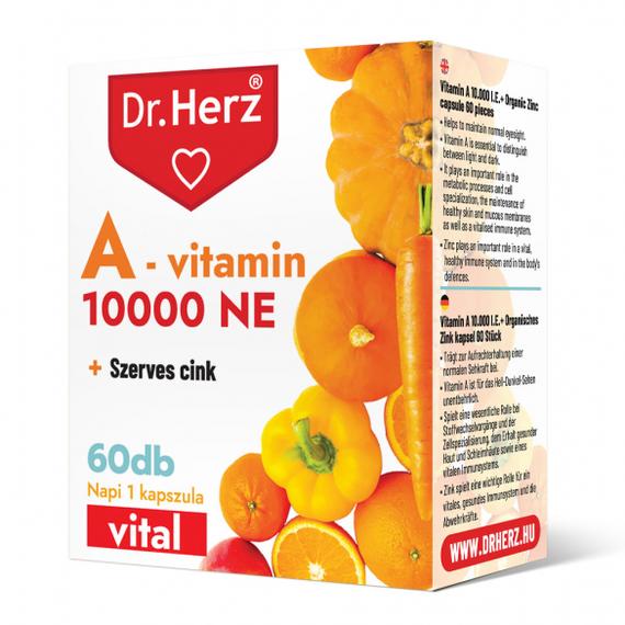 DR. HERZ A-VITAMIN 10000 NE + SZERVES CINK KAPSZULA 60 DB