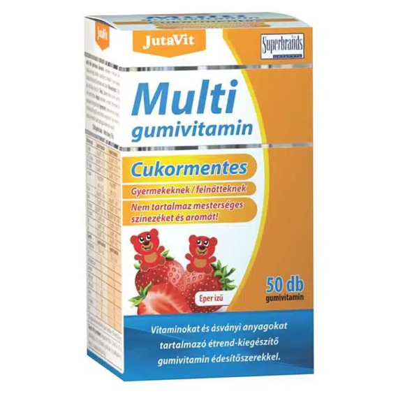 JutaVit Multivitamin cukormentes eper ízű gumivitamin – 50db