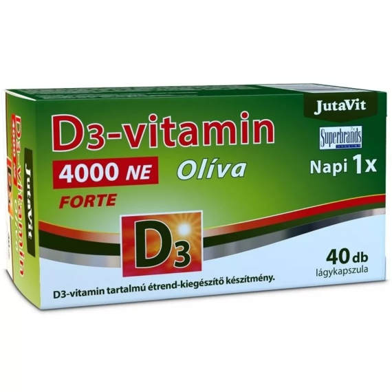 JutaVit D3-vitamin 4000NE (100µg) Olíva Forte lágykapszula 40db